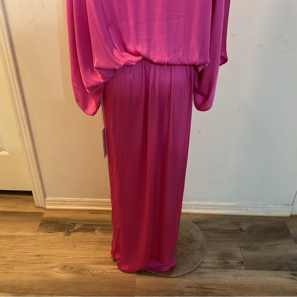 NWT YOUNG FABULOUS & BROKE THE SIREN ASYMMETRIC WRAP DRESS RASPBERRY SIZE S - Picture 10 of 15